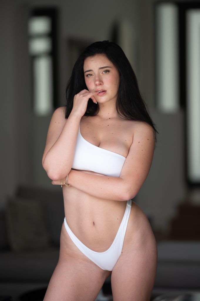 HotBlockChain wearing white bikini.