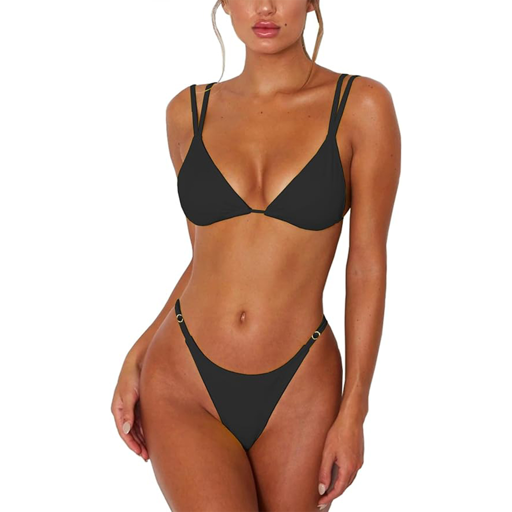 ForBeautyShe two piece black bikini.