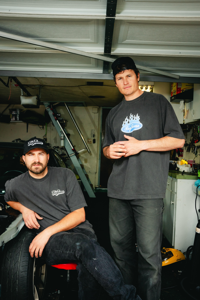 BigTime's Jeremiah and Zack posing together in matching Black shirts